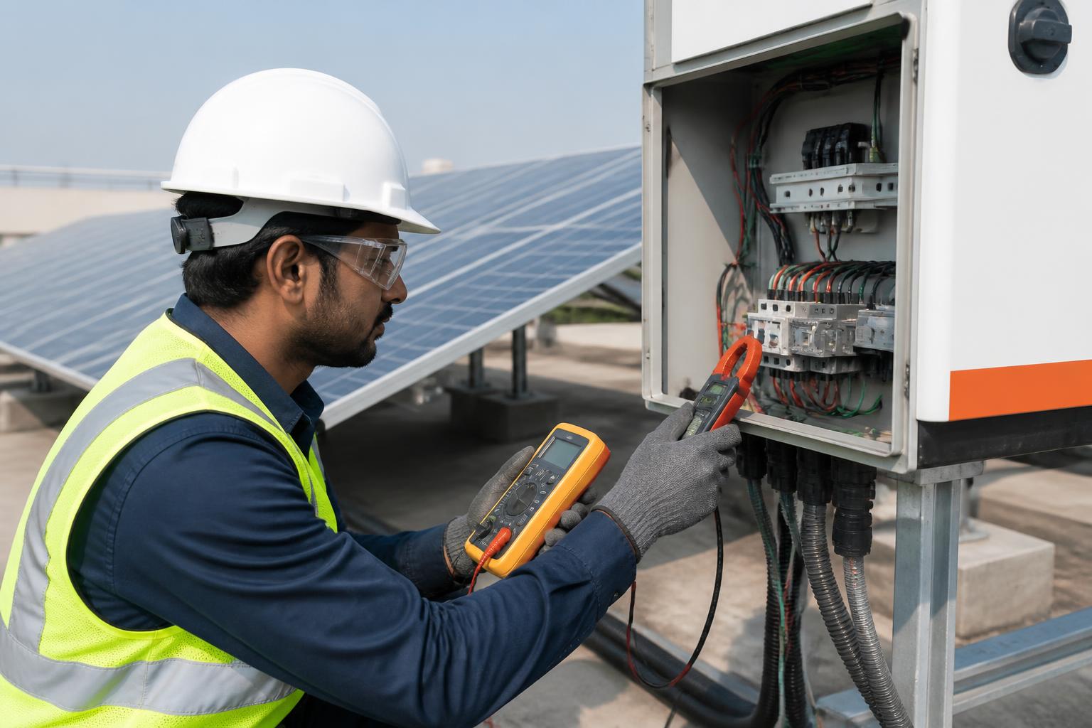 Solar installation testing and commissioning